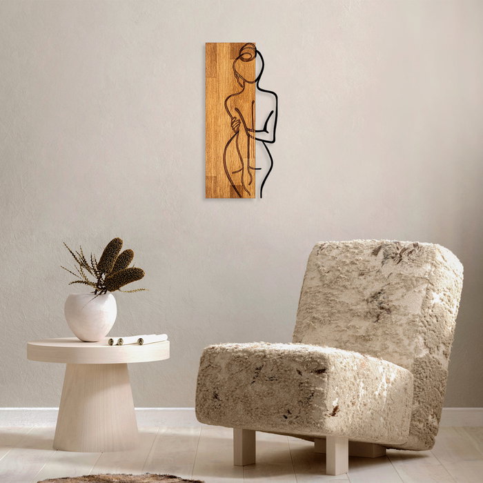 Wallity MA-294 Accesorio de Pared Decorativo de Madera y Metal Nogal y Negro Wallity MA-294 Accesorio de Pared Decorativo de Madera y Metal Nogal y Negro